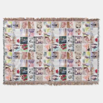 96 Photo Collage Personalized Made By You Throw Blanket by Ricaso at Zazzle