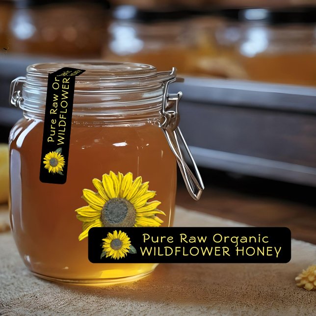 96 Tamper-evident Seal Wildflower Honey SUNFLOWER Labels (Creator Uploaded)