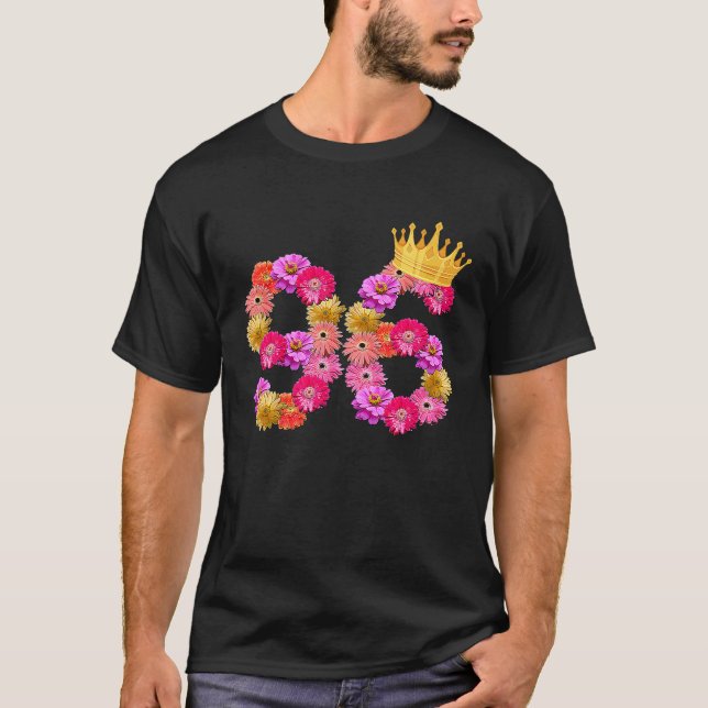 96 Year Old Birthday Women Flower Crown Its My 96t T-Shirt (Front)