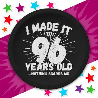 96 Year Old Sarcastic Meme Funny 96th Birthday Paper Plates