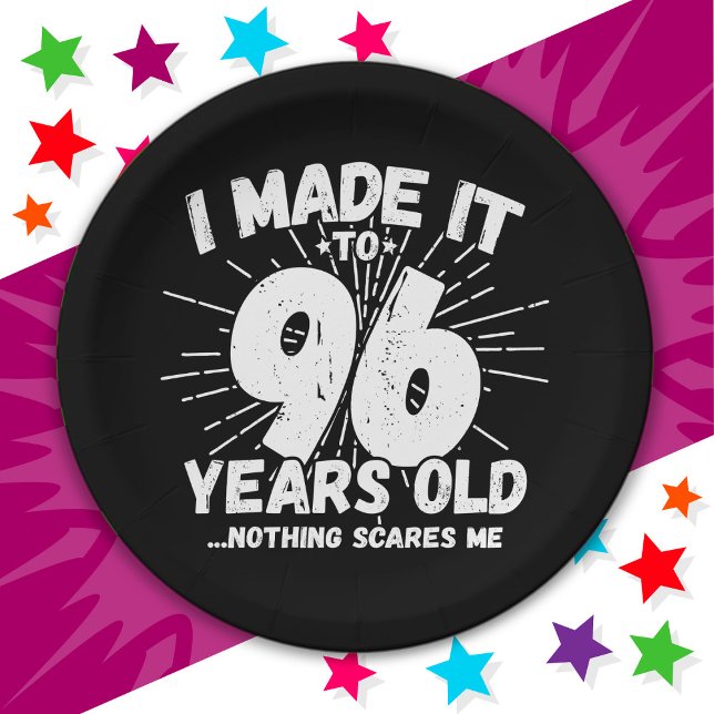 96 Year Old Sarcastic Meme Funny 96th Birthday Paper Plates (Creator Uploaded)