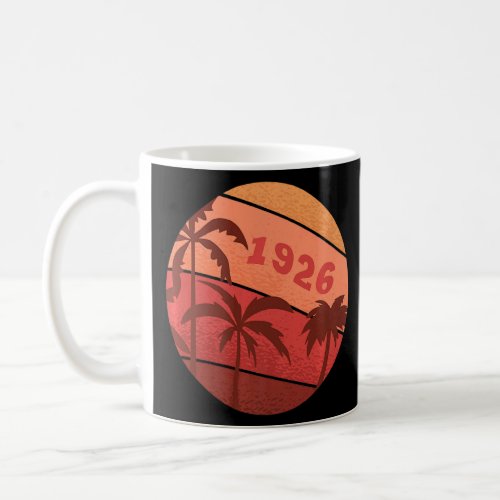 96th Anniversary Classic Retro Palm Sunset Birthda Coffee Mug