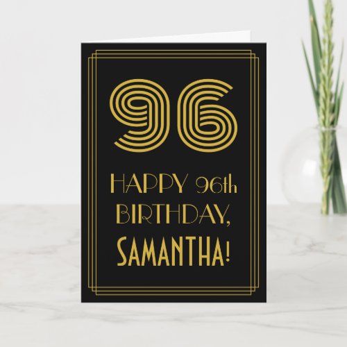 96th Birthday Art Deco Inspired Look 96  Name Card