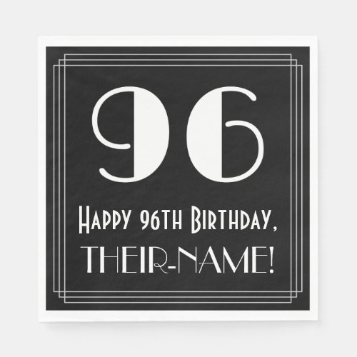 96th Birthday  Art Deco Inspired Look 96 Name Napkins