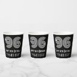 [ Thumbnail: 96th Birthday — Art Deco Inspired Look “96” + Name Paper Cups ]