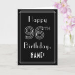 [ Thumbnail: 96th Birthday: Art Deco Style # 96 & Custom Name Card ]