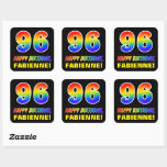 [ Thumbnail: 96th Birthday: Bold, Fun, Simple, Rainbow 96 Sticker ]