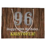 [ Thumbnail: 96th Birthday: Country Western Inspired Look, Name Gift Bag ]