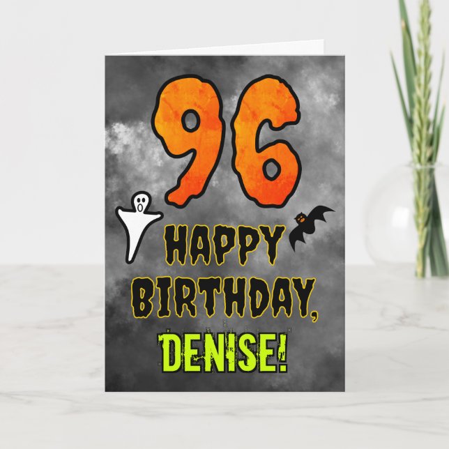 96th Birthday: Eerie Halloween Theme + Custom Name Card (Front)