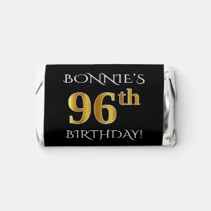 96th Birthday — Elegant, Faux Gold Look 96 + Name Hershey's Miniatures