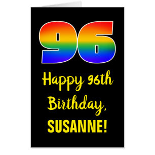 96th Birthday: Fun, Colorful, Happy, Rainbow # 96 Card