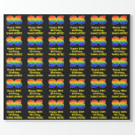 [ Thumbnail: 96th Birthday: Fun, Colorful Rainbow Inspired # 96 Wrapping Paper ]