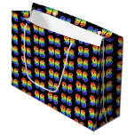 [ Thumbnail: 96th Birthday: Fun Rainbow Event Number 96 Pattern Gift Bag ]