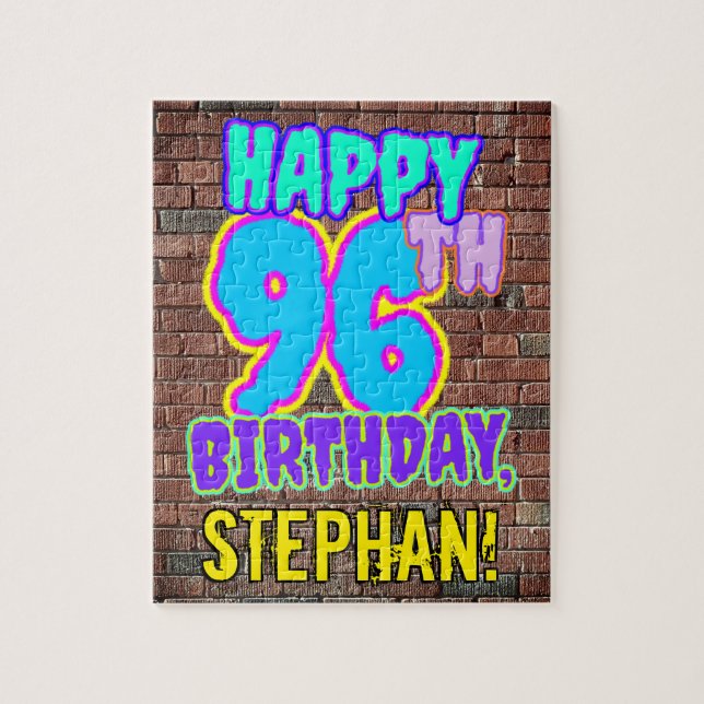 96th Birthday ~ Fun, Urban Graffiti Inspired Look Jigsaw Puzzle (Vertical)
