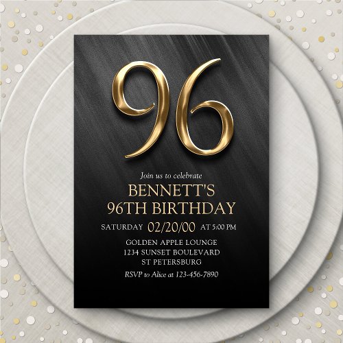 96th Birthday Invitation