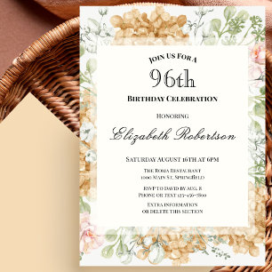 96th Birthday Invitation in Elegant Autumn Colors