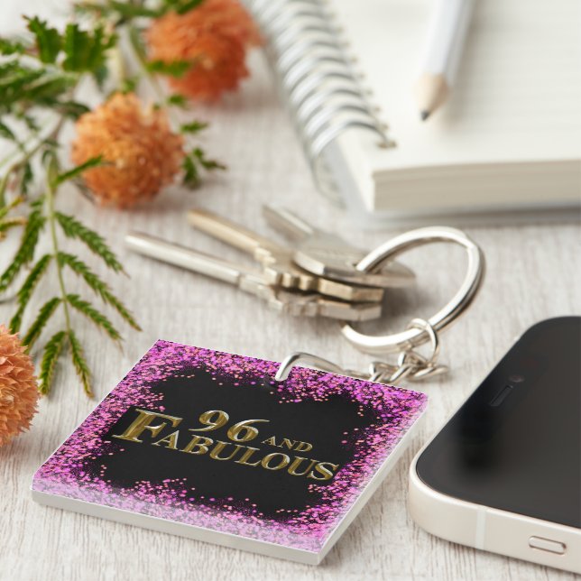96th Birthday  Keychain (Front Right)