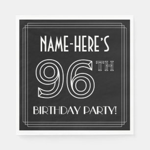 96th Birthday Party: Art Deco Style + Custom Name Napkins