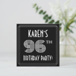 [ Thumbnail: 96th Birthday Party: Art Deco Style W/ Custom Name Invitation ]