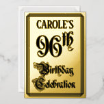[ Thumbnail: 96th Birthday Party — Elegant Script + Custom Name Invitation ]
