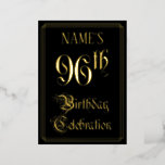 [ Thumbnail: 96th Birthday Party — Fancy Script & Custom Name Invitation ]