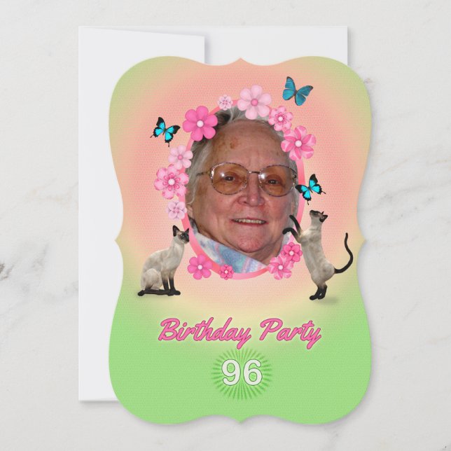 96th Birthday Party Invitation (Front)