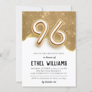 96th Birthday Party Invitation