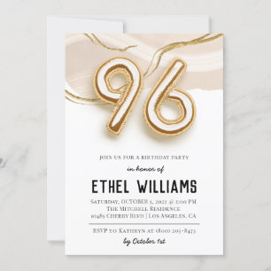 96th Birthday Party Invitation