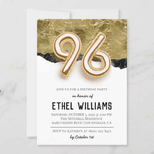 96th Birthday Party Invitation