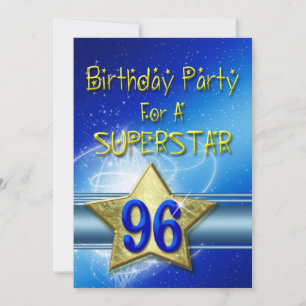 96th Birthday party Invitation for a Superstar.