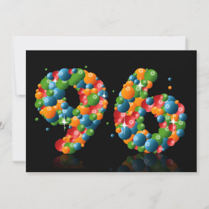 96th Birthday party, with bubbles and balls Invitation