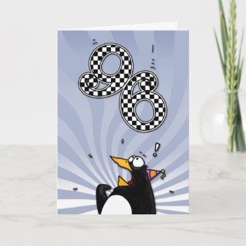 96th Birthday Penguin Surprise Card by cfkaatje at Zazzle