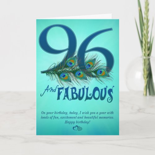96th Birthday template Cards