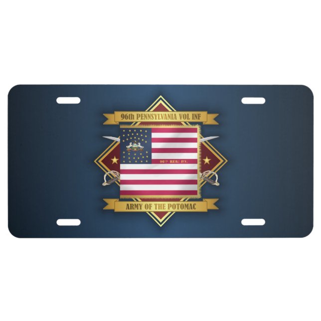 96th Pennsylvania Volunteer Infantry License Plate (Front)