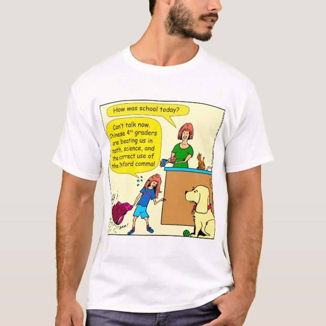 971 math science Oxford comma cartoon T-Shirt (Front)