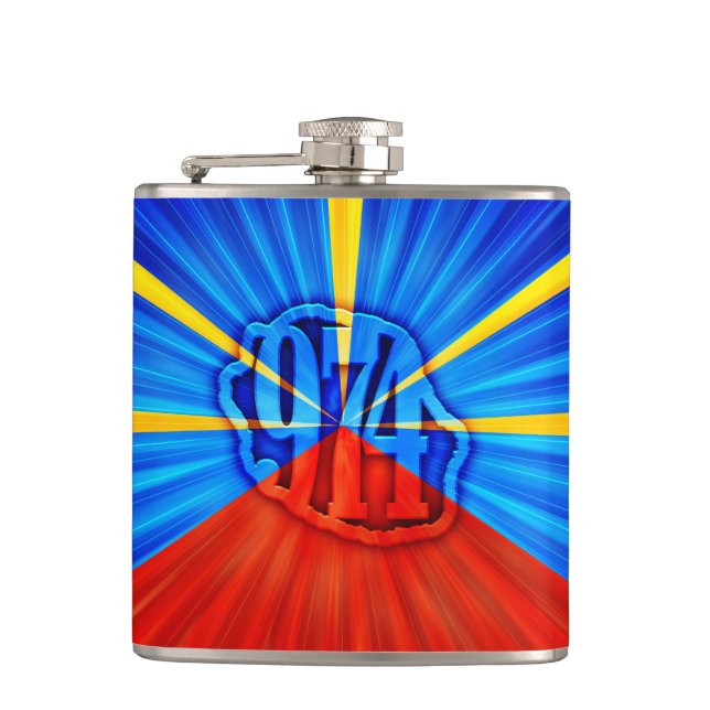 974 Reunion Island - Reunion flag Flask (Front)