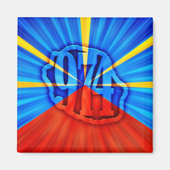 974 Reunion Island - Reunion flag Magnet (Front)