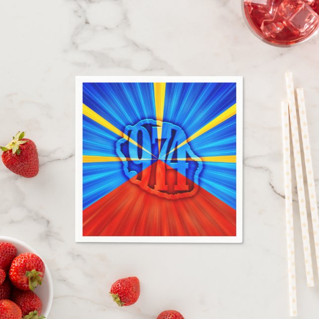 974 Reunion Island - Reunion flag Napkins (Insitu)