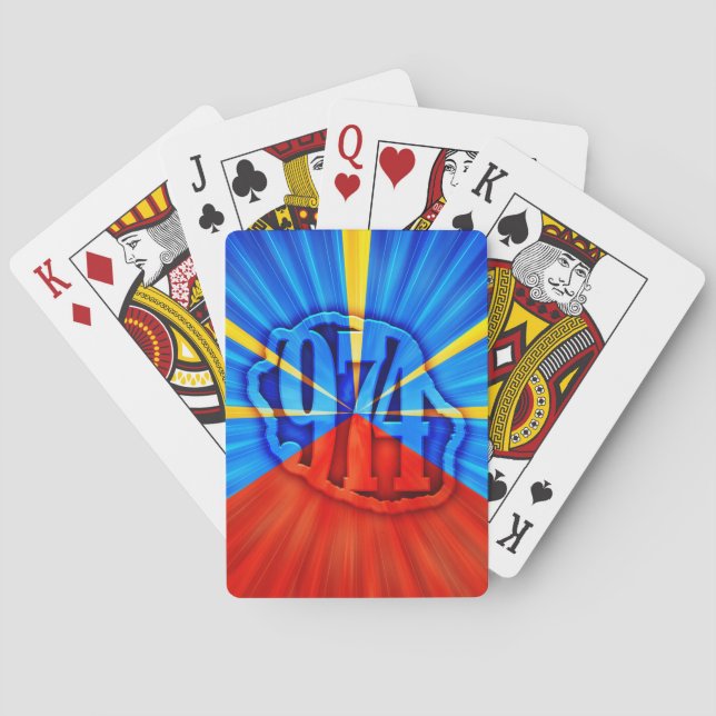974 Reunion Island - Reunion flag Poker Cards (Back)