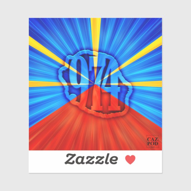 974 Reunion Island - Reunion flag Sticker (Sheet)