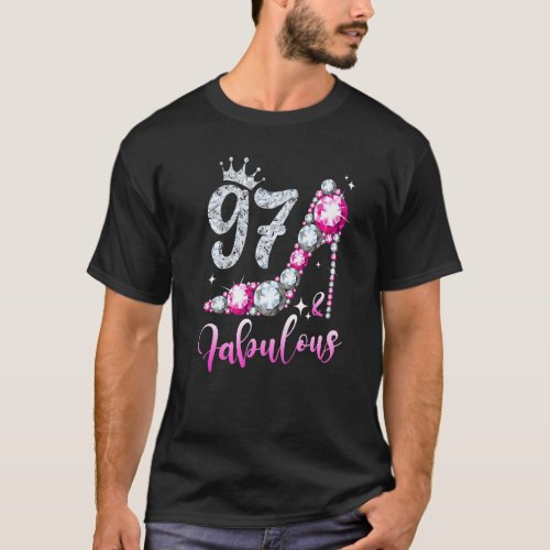 97 And Fabulous 97th Birthday High Heel Shoes Crow T_Shirt