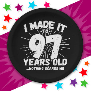 97 Year Old Sarcastic Meme Funny 97th Birthday Paper Plates