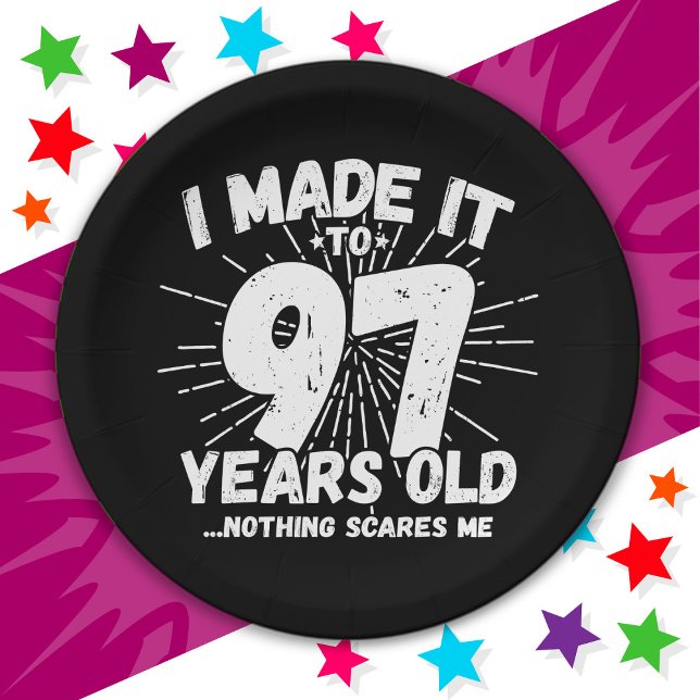 97 Year Old Sarcastic Meme Funny 97th Birthday Paper Plates (Creator Uploaded)