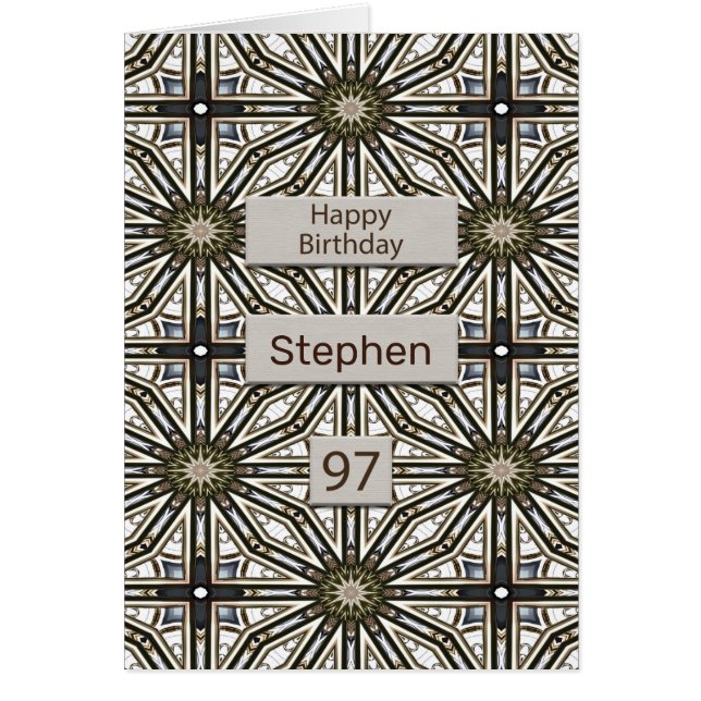 97th Birthday Abstract Mandala Design Cards (Front)