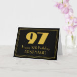 [ Thumbnail: 97th Birthday: Art Deco Inspired Look "97" & Name Card ]