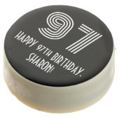 97th Birthday - Art Deco Inspired Look "97", Name Chocolate Covered Oreo (Angled)