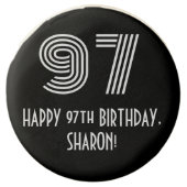 97th Birthday - Art Deco Inspired Look "97", Name Chocolate Covered Oreo (Front)