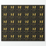 [ Thumbnail: 97th Birthday ~ Art Deco Inspired Look "97", Name Wrapping Paper ]