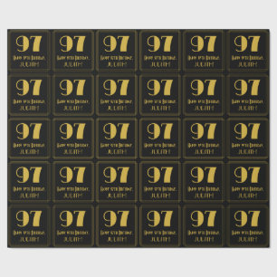 97th Birthday ~ Art Deco Inspired Look "97", Name Wrapping Paper