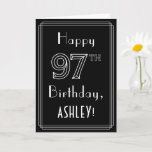 [ Thumbnail: 97th Birthday: Art Deco Style # 97 & Custom Name Card ]